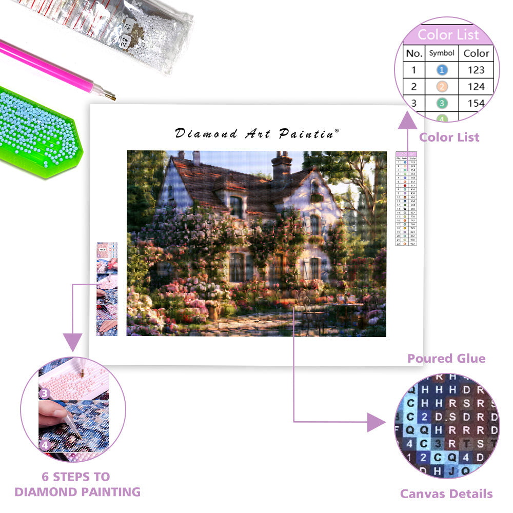 French Garden House - Diamond Painting