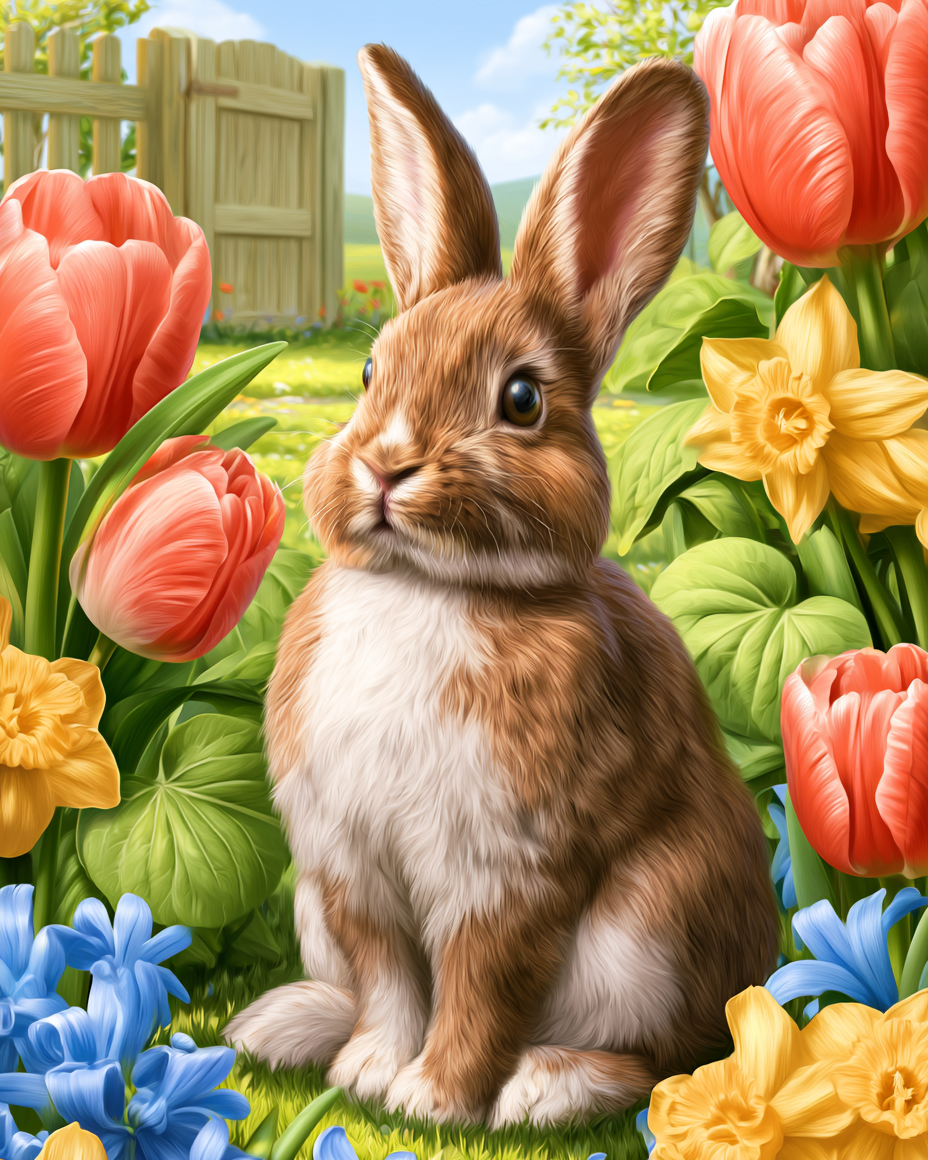 Garden Rabbit - Diamond Painting