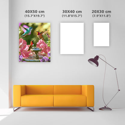 Hummingbird Fountain - Diamond Painting