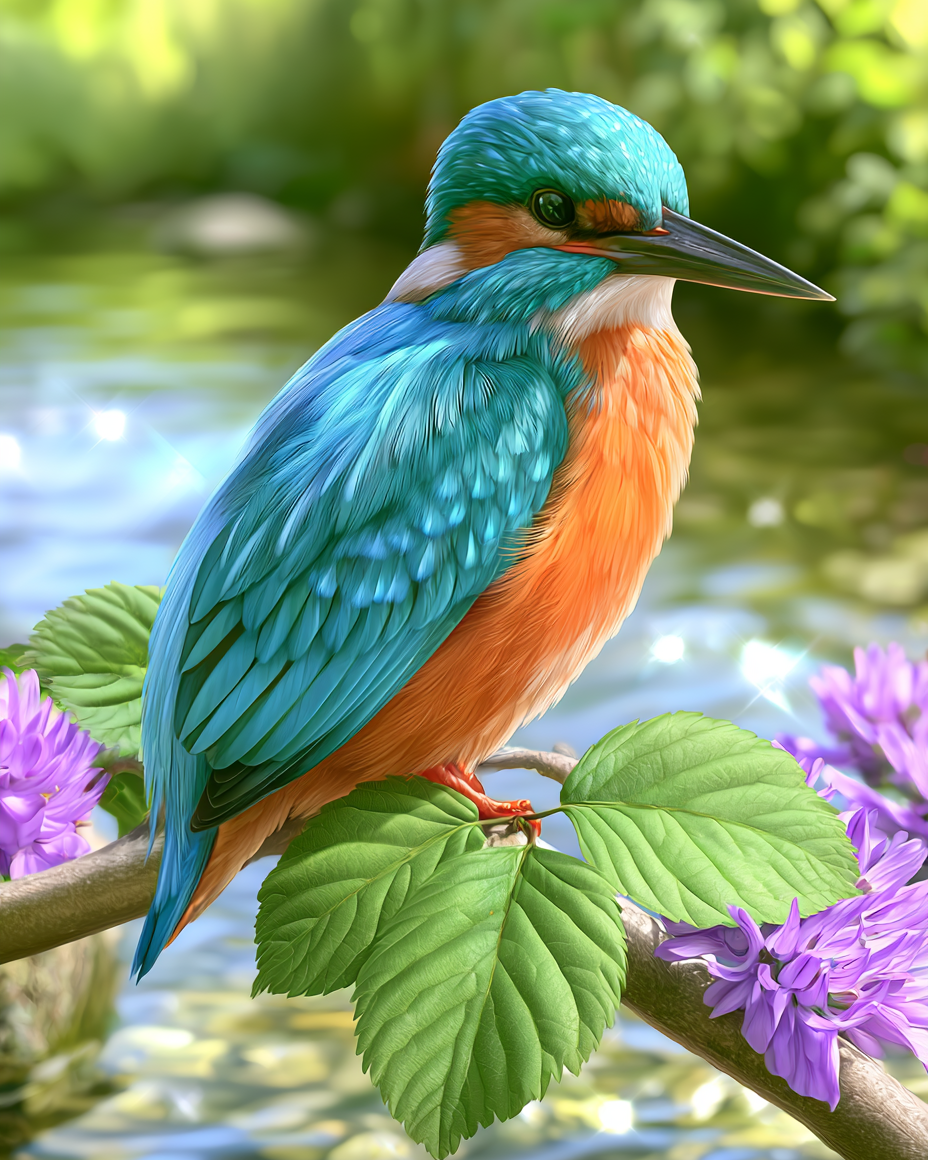 Kingfisher Stream - Diamond Painting