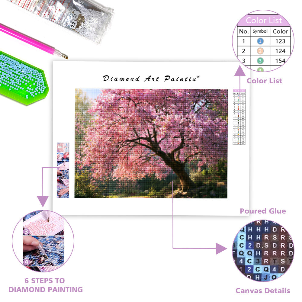 Large cherry blossom tree - Diamond Painting