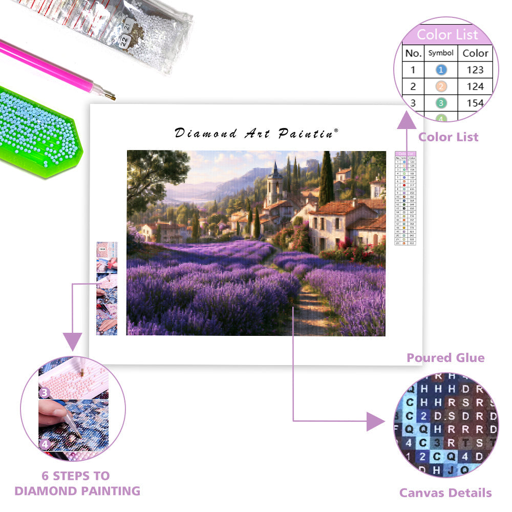 Lavender Village - Diamond Painting