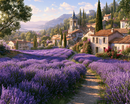 Lavender Village - Diamond Painting
