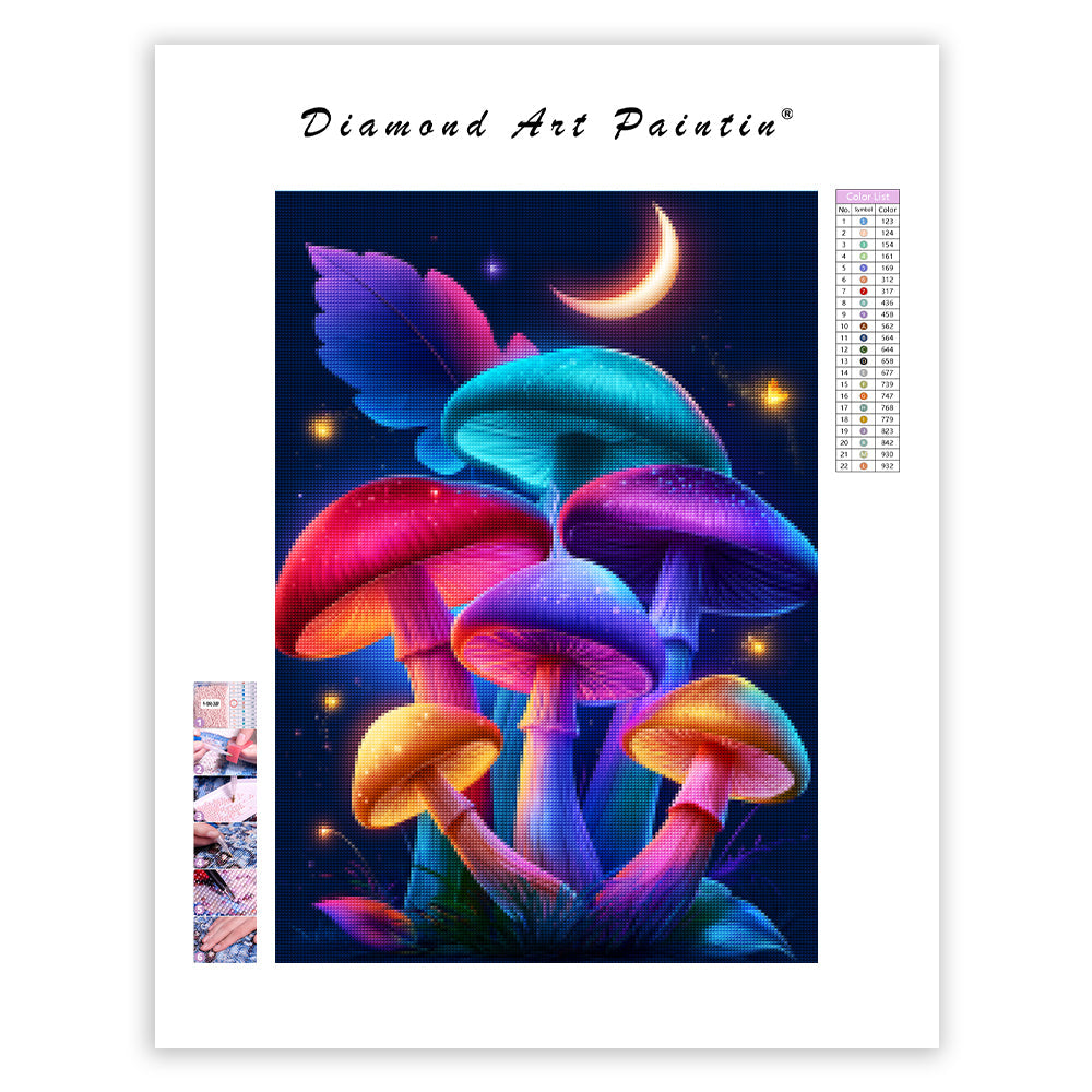 Midnight Mushrooms - Diamond Painting