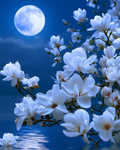 Moon Magnolia - Diamond Painting