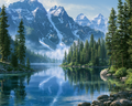 Mountain Lake - Diamond Painting