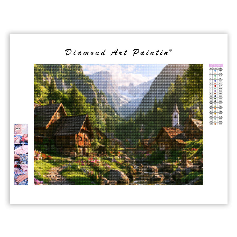Mountain Village - Diamond Painting