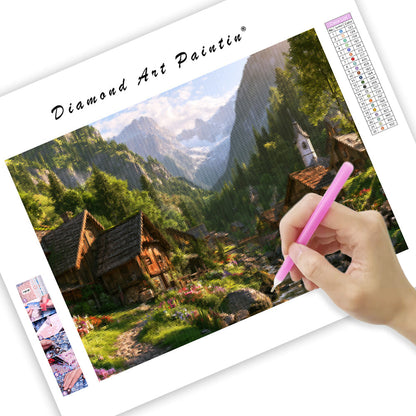Mountain Village - Diamond Painting