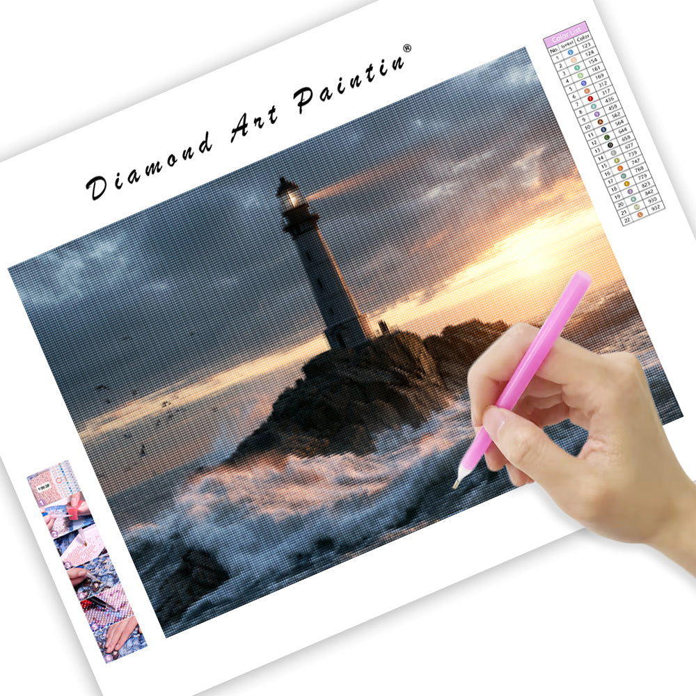 Ocean Cliff Lighthouse - Diamond Painting