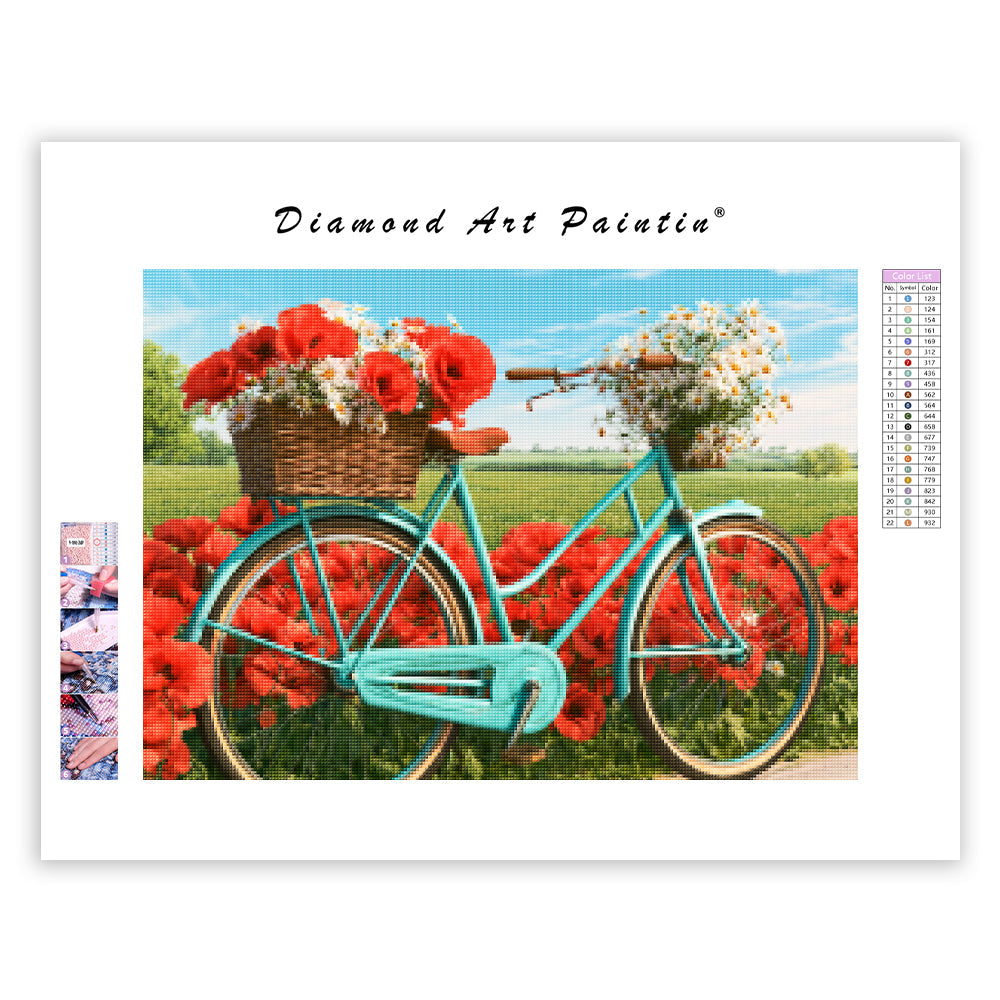 Poppy Bicycle - Diamond Painting