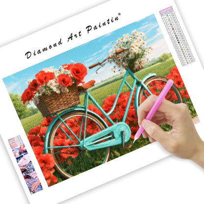 Poppy Bicycle - Diamond Painting