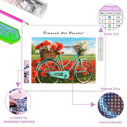 Poppy Bicycle - Diamond Painting