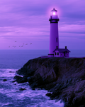 Purple Lighthouse - Diamond Painting