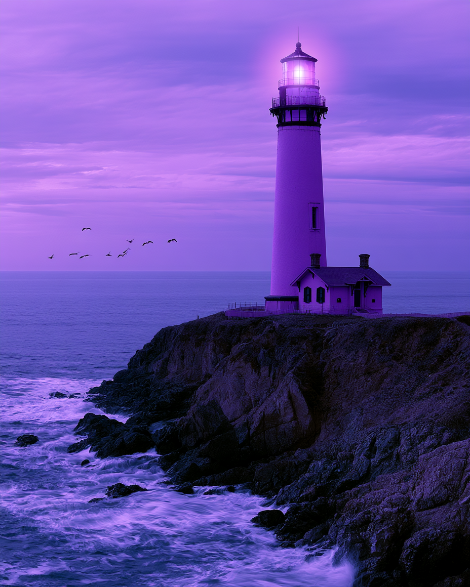 Purple Lighthouse - Diamond Painting
