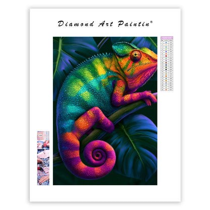 Rainbow Chameleon - Diamond Painting
