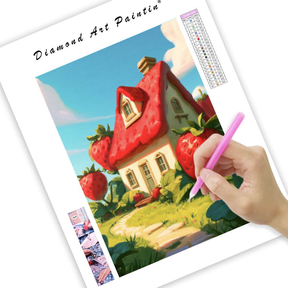 Strawberry Cottage - Diamond Painting