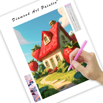 Strawberry Cottage - Diamond Painting