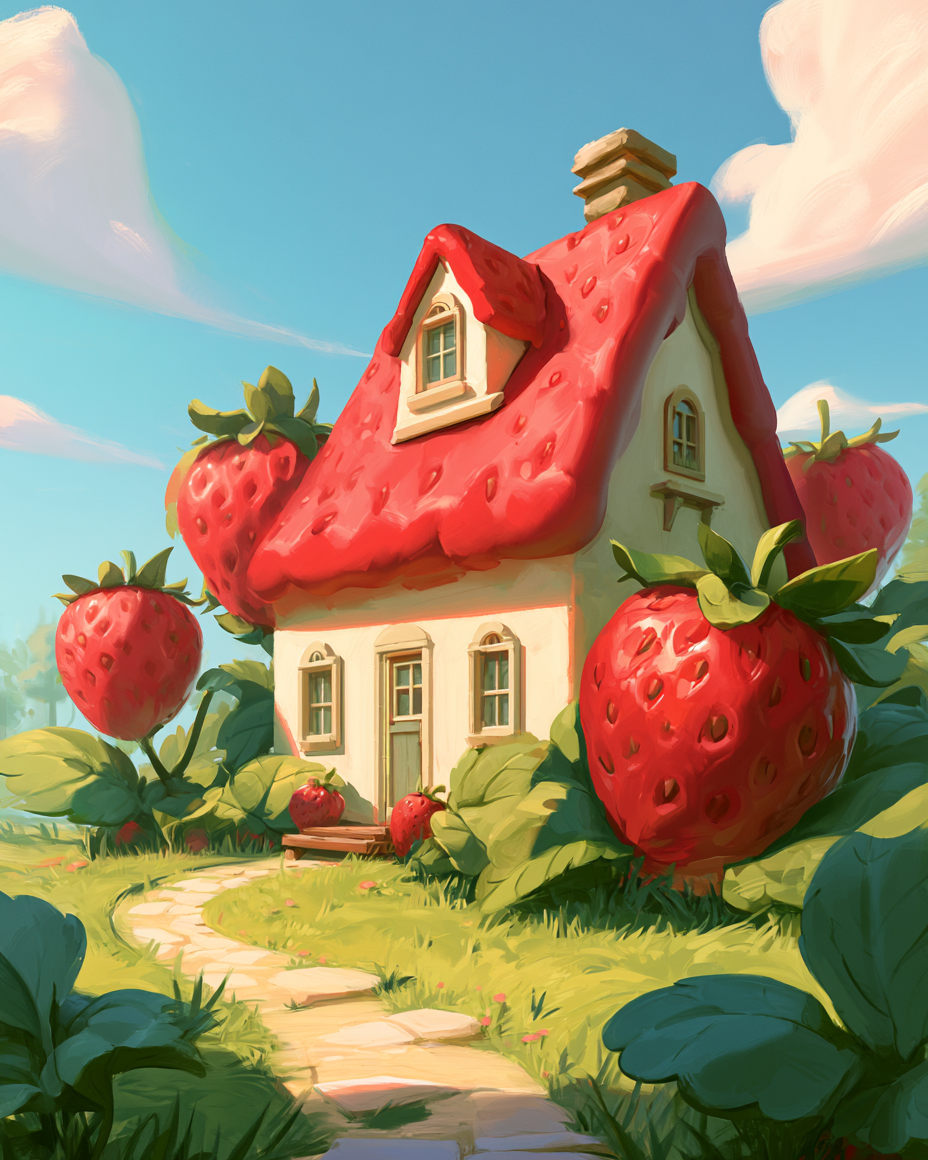 Strawberry Cottage - Diamond Painting