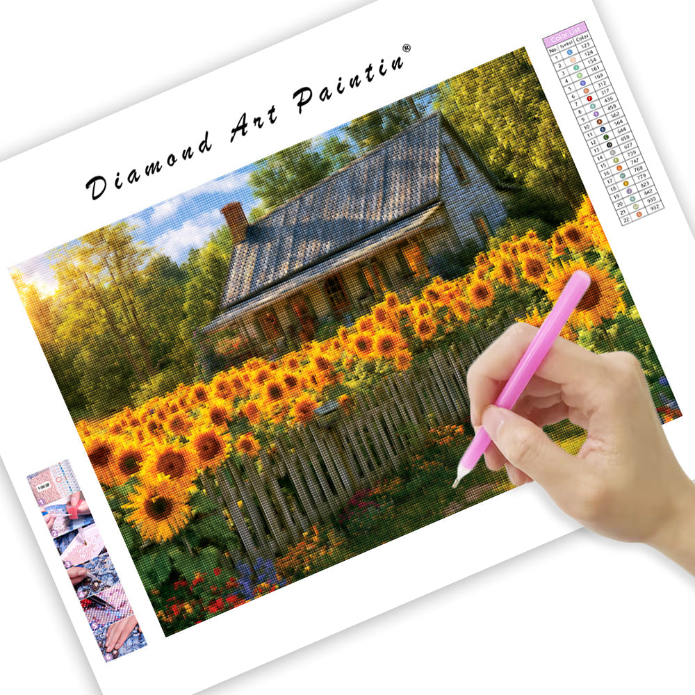Sunflower Cottage - Diamond Painting