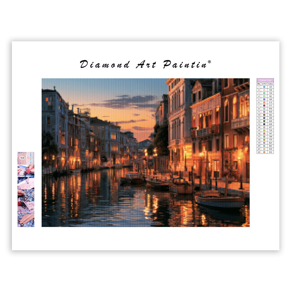 Venice Canal Evening - Diamond Painting