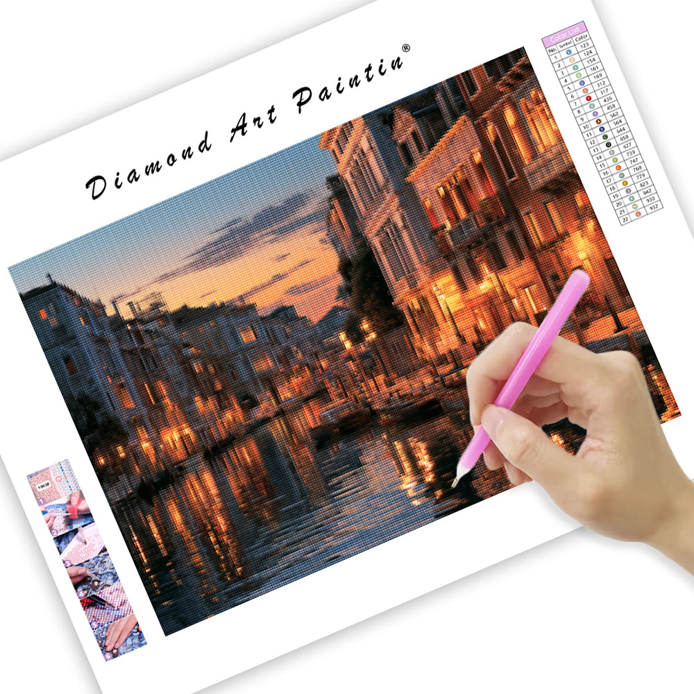 Venice Canal Evening - Diamond Painting