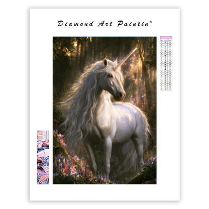 White Unicorn - Diamond Painting