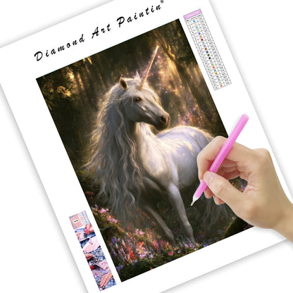 White Unicorn - Diamond Painting