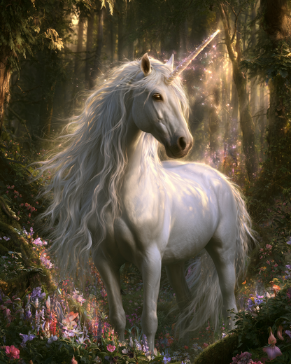 White Unicorn - Diamond Painting
