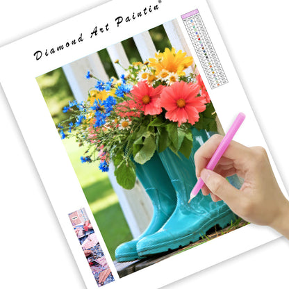 Wildflower Boots - Diamond Painting