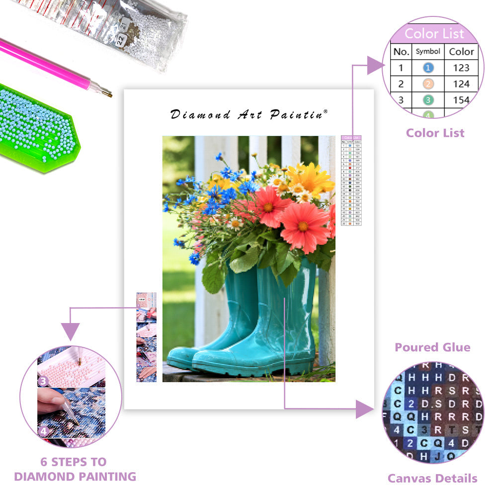 Wildflower Boots - Diamond Painting