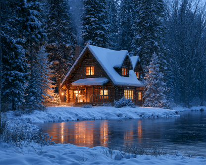 Winter Cabin - Diamond Painting