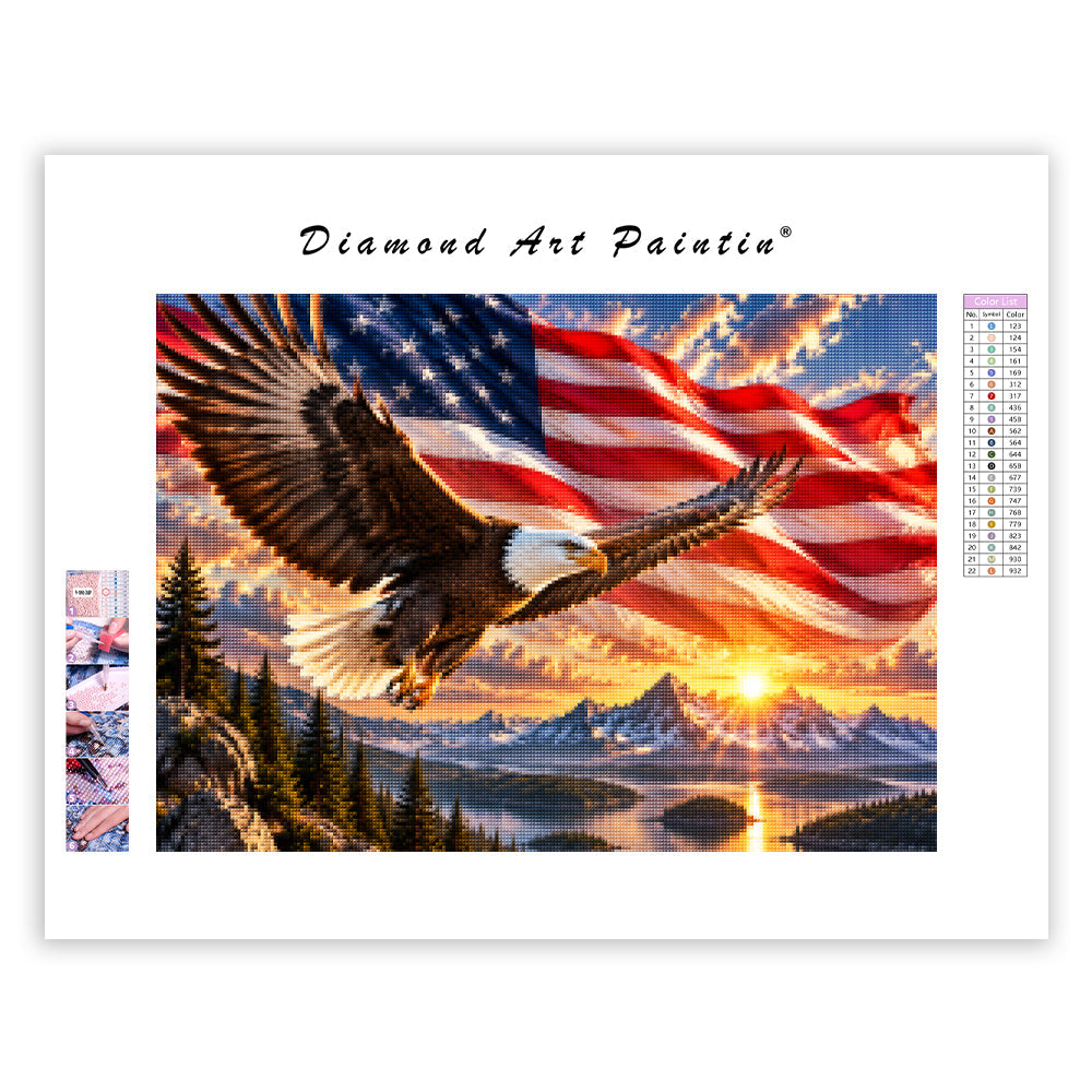 An eagle soars - Diamond Painting
