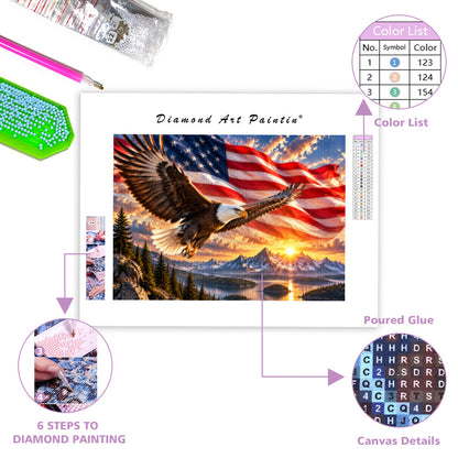 An eagle soars - Diamond Painting