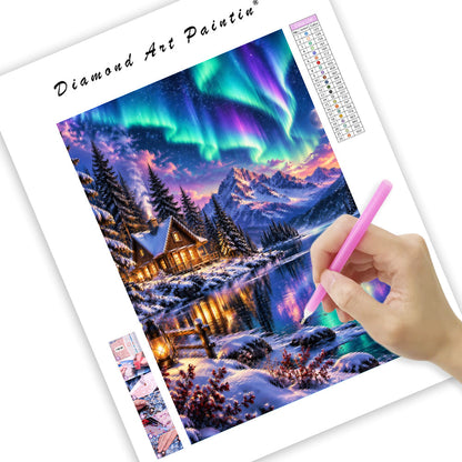 Aurora Lakeside - Diamond Painting
