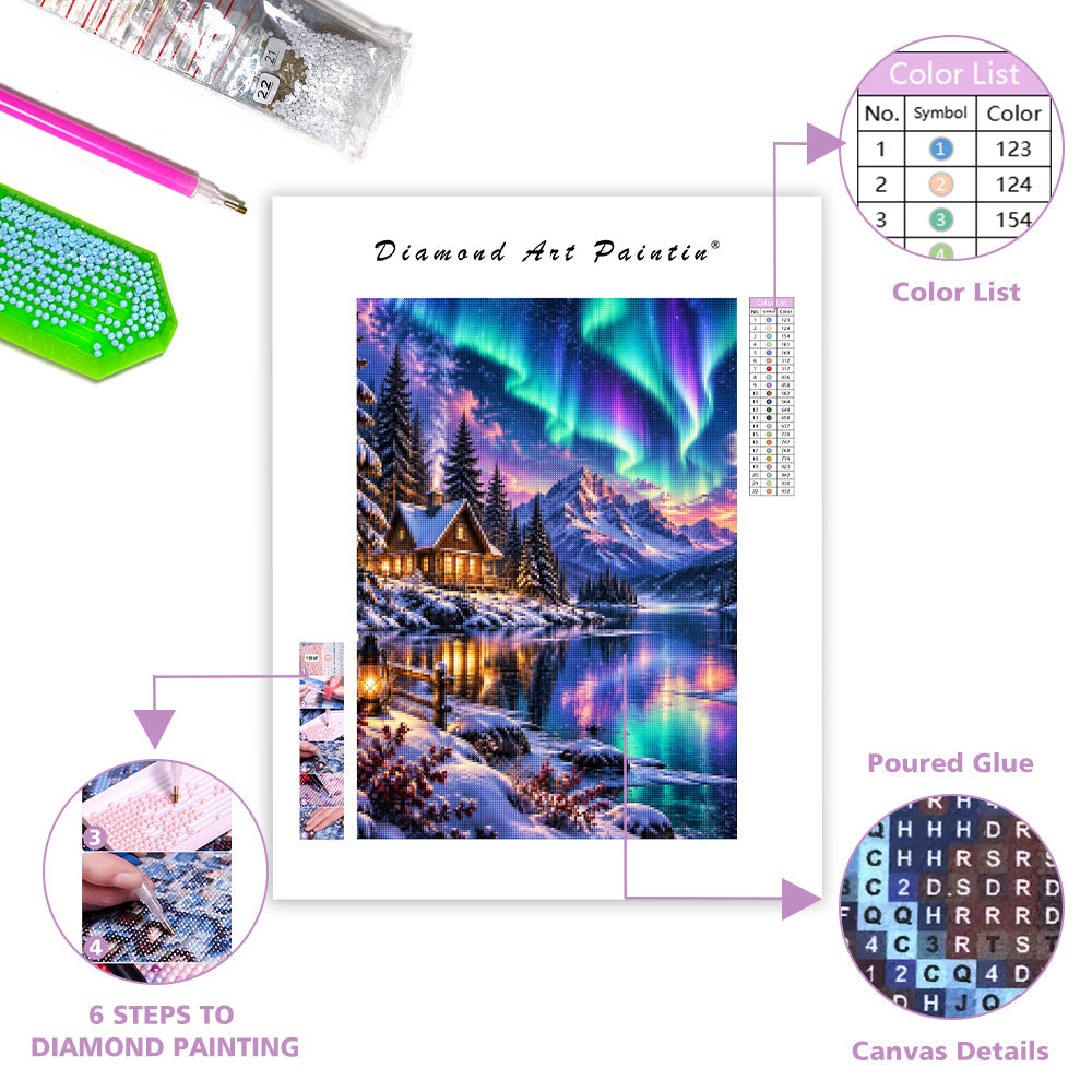 Aurora Lakeside - Diamond Painting