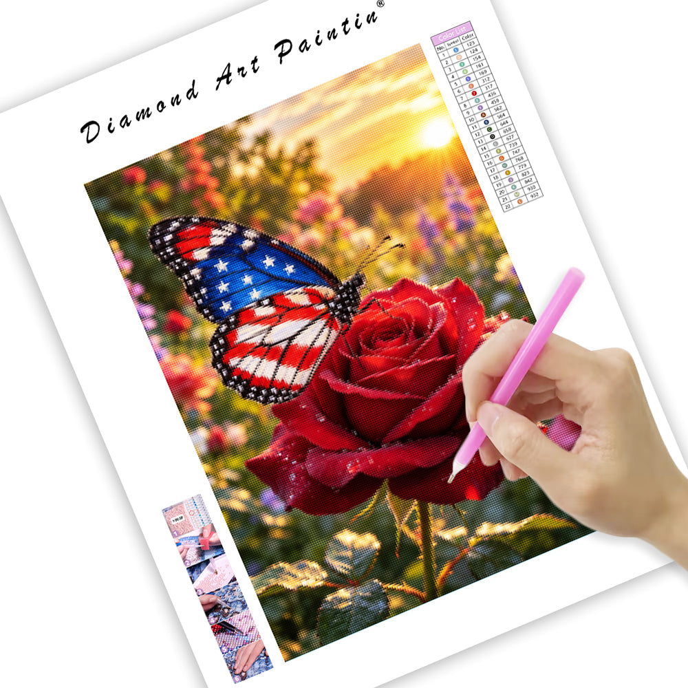 Butterfly Rose - Diamond Painting