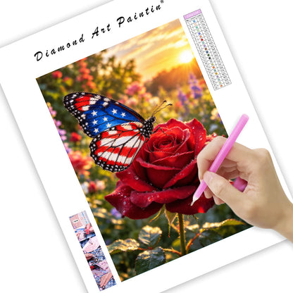 Butterfly Rose - Diamond Painting