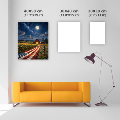 Country Road Under the Starry Sky - Diamond Painting
