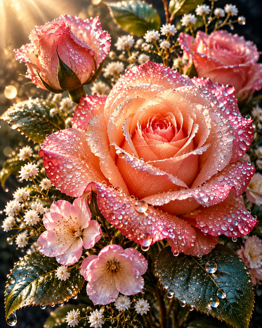 Dew-Kissed Rose - Diamond Painting