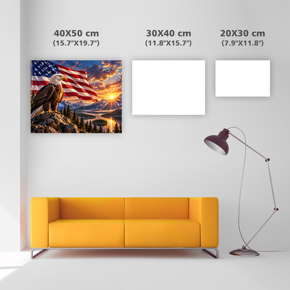Eagle & National Flag - Diamond Painting