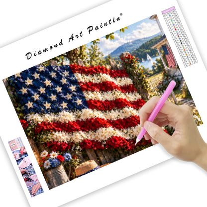 Floral National Flag Garden - Diamond Painting