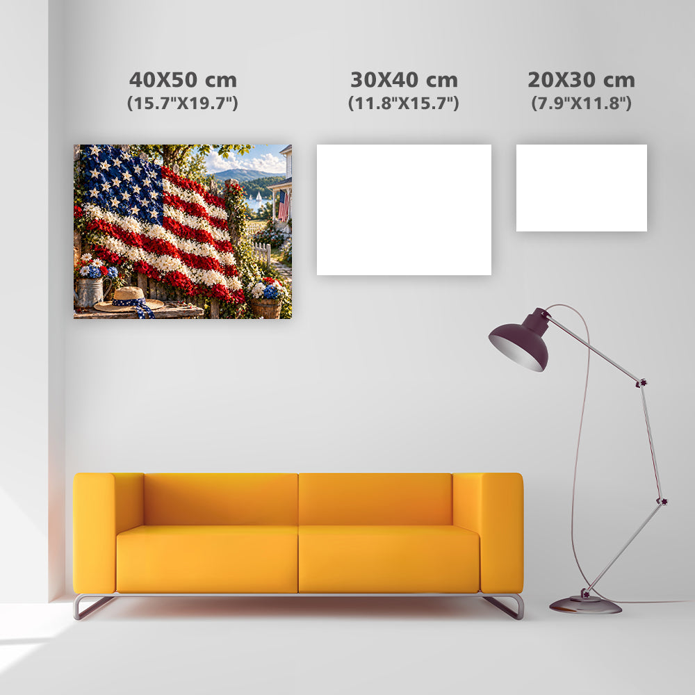 Floral National Flag Garden - Diamond Painting