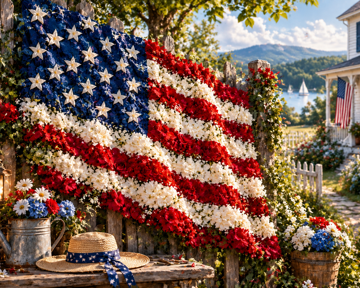 Floral National Flag Garden - Diamond Painting