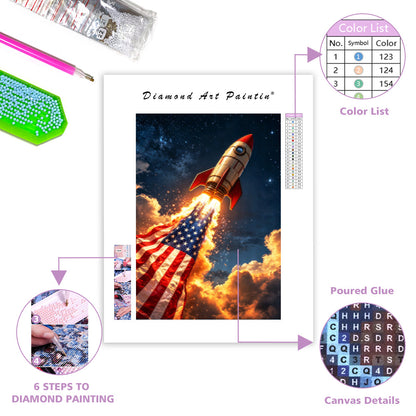 Rocket launch - Diamond Painting