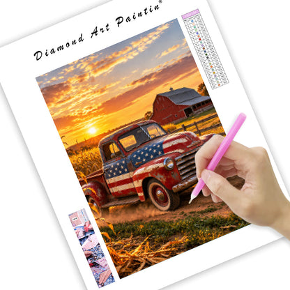 Scavenging pickup truck - Diamond Painting