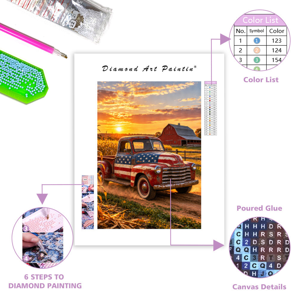 Scavenging pickup truck - Diamond Painting