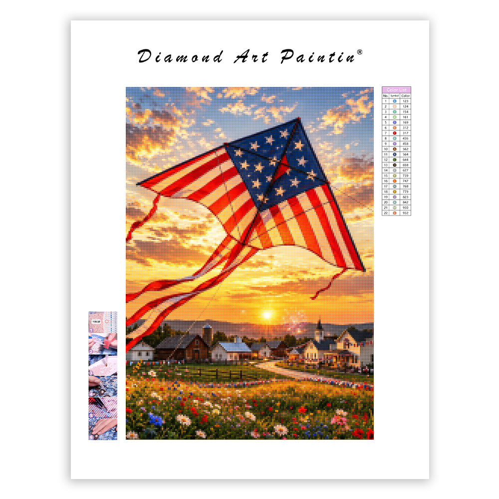 Stars and Stripes kite - Diamond Painting