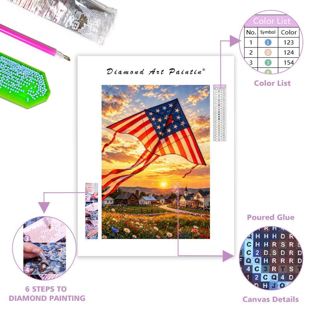 Stars and Stripes kite - Diamond Painting