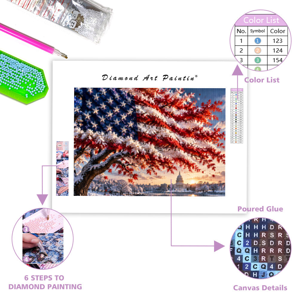 The Tree of Flags - Diamond Painting