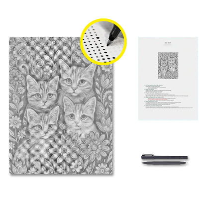 Bohemian Cats - Dot Painting